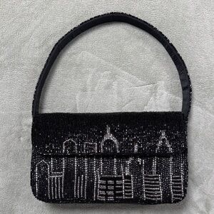New York Black Beaded Bag